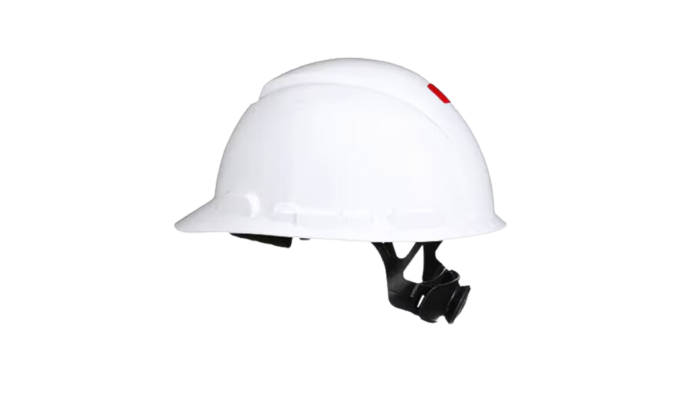 3M™ SecureFit™ Hard Hat H-701SFR-UV, White, 4-Point Pressure Diffusion Ratchet Suspension, with Uvicator