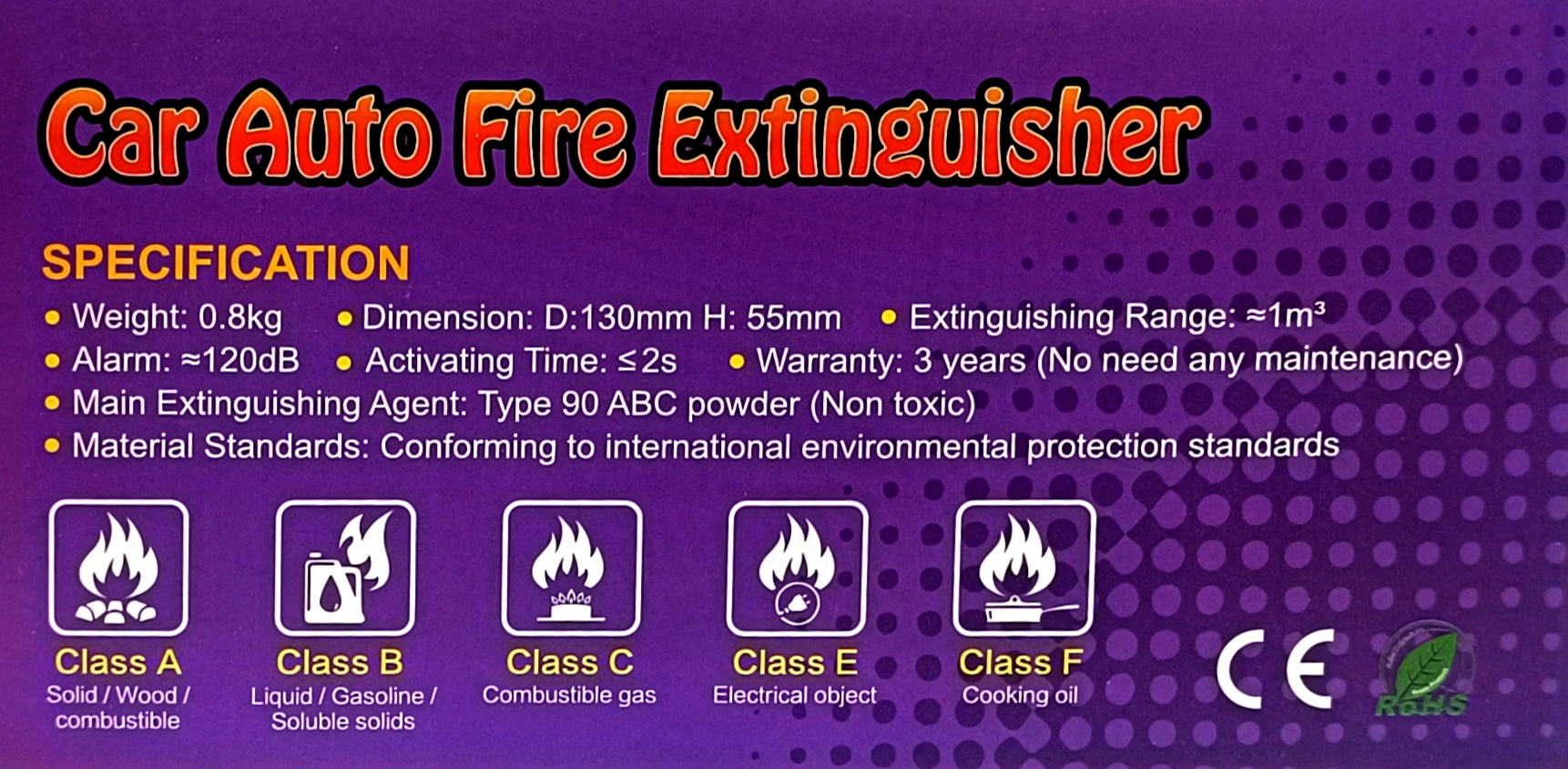 Tenyu Tech Car Auto Fire Extinguisher - Image 3