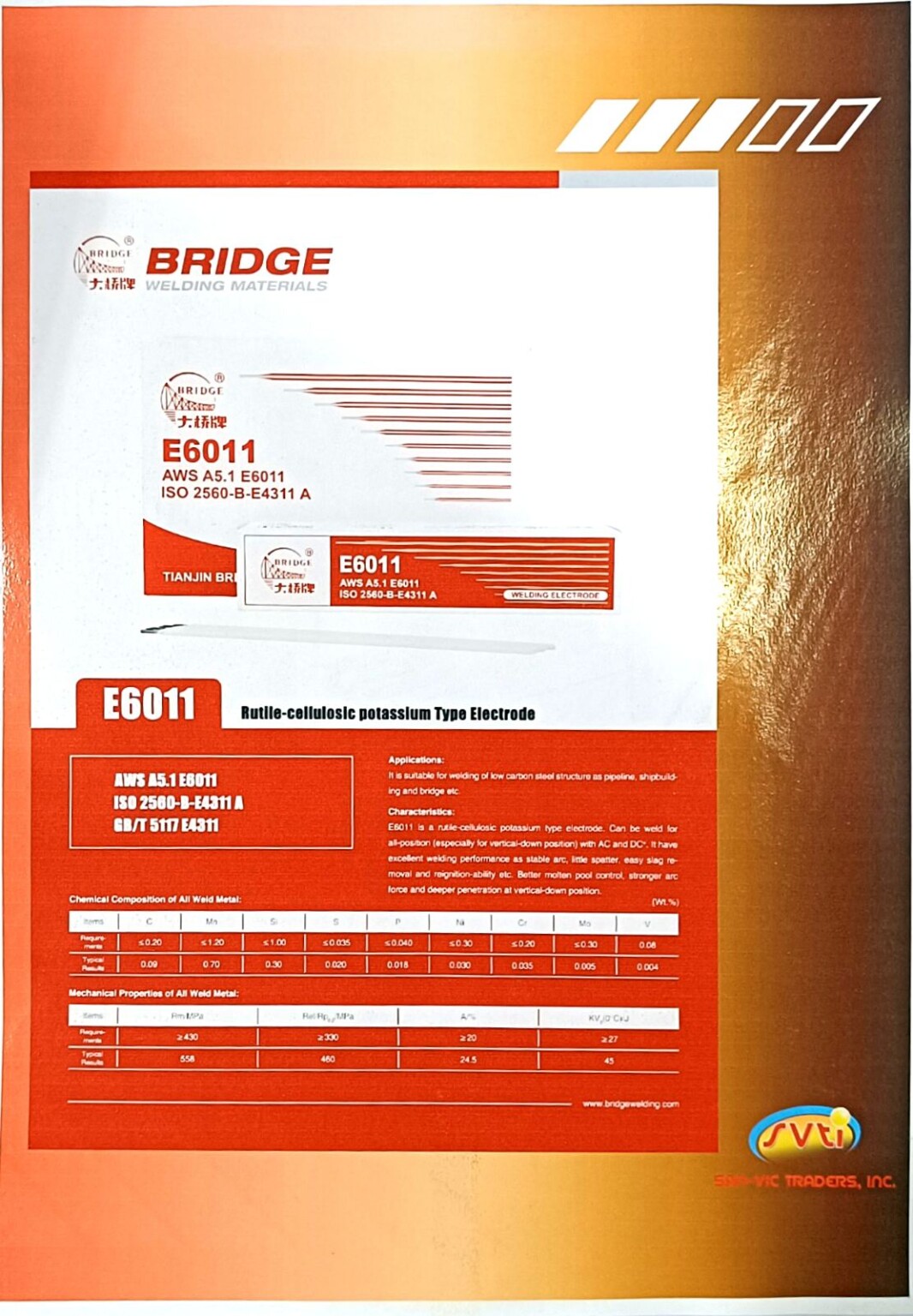 6011 – Welding Electrodes (20KG/Box) – San-Vic Traders Inc.
